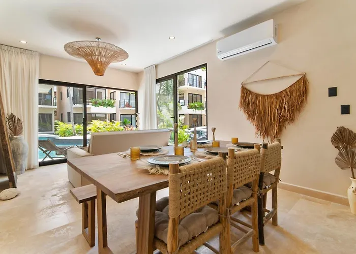 Boho Chic 2br With Swim-up Pool Near The Apartment Tulum