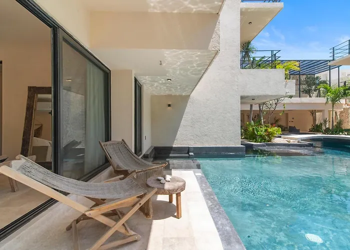Apartment Boho Chic 2br With Swim-up Pool Near The Tulum