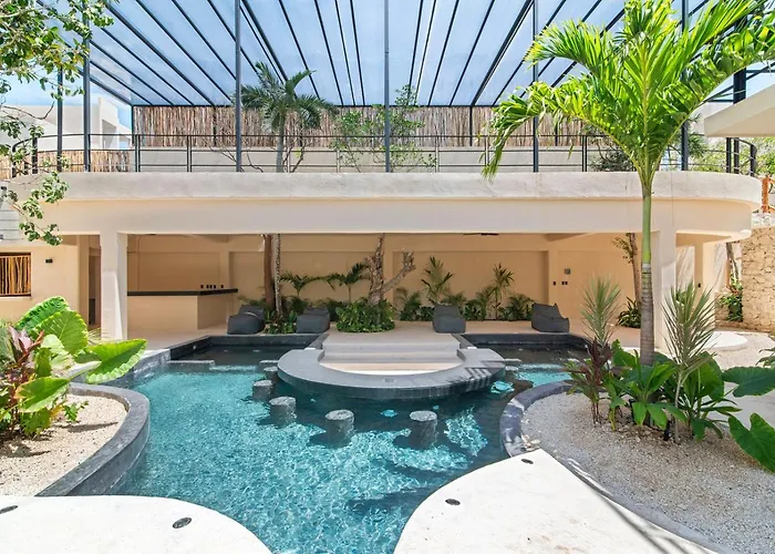Boho Chic 2br With Swim-up Pool Near The Apartment Tulum