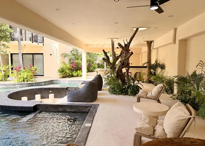 Boho Chic 2br With Swim-up Pool Near The Apartment Tulum